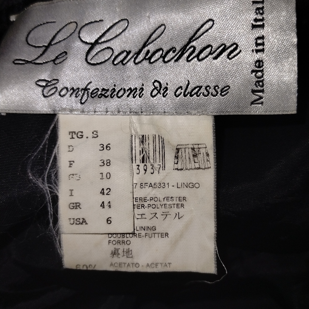 Le Cabochon Plaid Pleated skirt, gray size 6, great condition, made in Italy - Picture 6 of 8